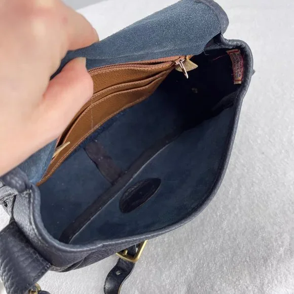 Dooney & Bourke Vintage Saddle Crossbody Blue Green Purse + Kisslock Wallet - Picture 10 of 15